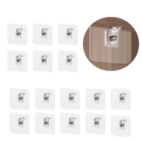 Cloison auto-adhésive pour armoire de garde-robe, Support d'étagère à domicile, sans poinçon, 16 pièces
