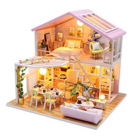 Kit d'accessoires miniatures bricolage avec meubles et lumière LED