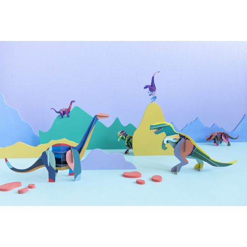 Totem Géant Dinosaure (Puzzle 3d - 13 Pièces) Support Carton Habitat Deco Diy
