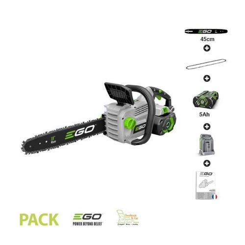 Pack tronconneuse sans fil avec batterie et chargeur guide Oregon 45 cm Ego Power+ CS1800E