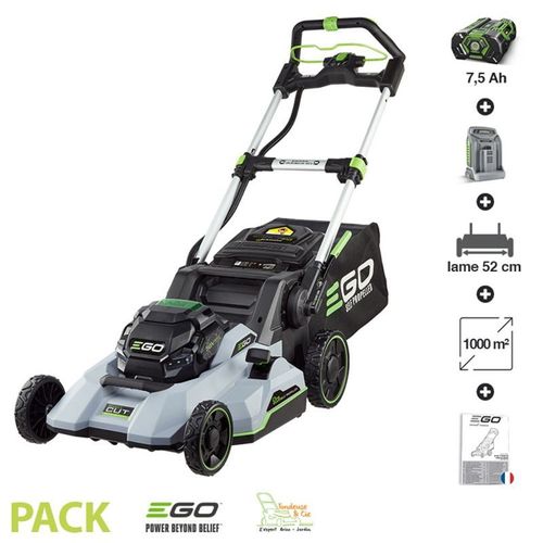 Tondeuse à gazon tractée Ego Power double lame 52 cm batterie 7,5Ah chargeur rapide inclus LM2135E-SP