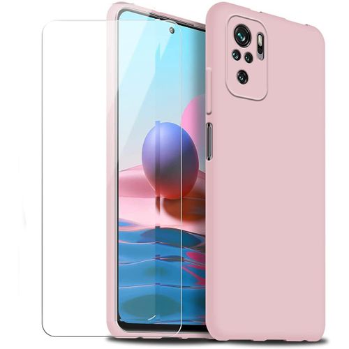 Coque Silicone Tpu Rose + Verre Trempe Pour Xiaomi Redmi Note 10 4g / Note 10s Little Boutik® Couleur :
