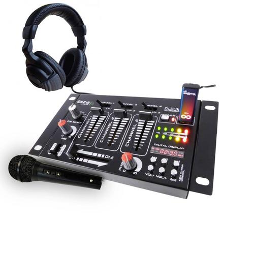 Table de mixage - Ibiza Sound DJ21MK2 - 4 voies 7 entrées USB - casque DJ - micro noir