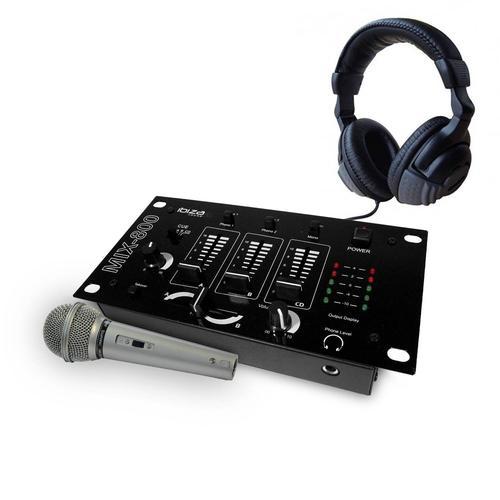Table de mixage Table de mixage - Ibiza sound MIX800 - 3 voies 5 entrées - casque DJ - micro silver
