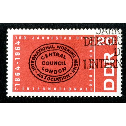 Timbre Oblitéré Ddr 20, 100 Jahre Stag Der Gründung Der I. Internationale1864-1964