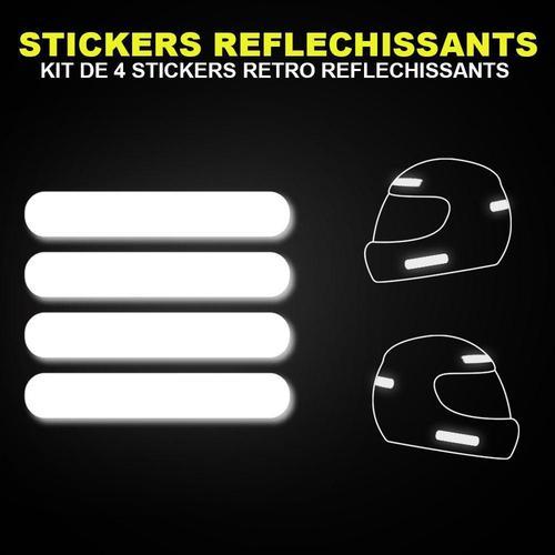 4 Stickers casque moto rétro-réfléchissant