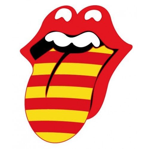 Autocollant Rolling Stones Langue Catalan Catalunya Logo2 - Taille : 4 Cm