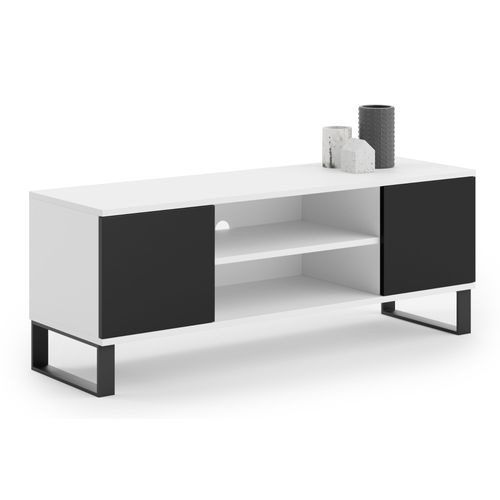 Meuble Tv Style Industriel Blanc / Noir Focus