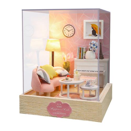 Diy Dollhouse Kit Kids Home Toys Diy Miniature Doll House Kit Bois Meubles Cadeaux Pour Garçons Filles Joie