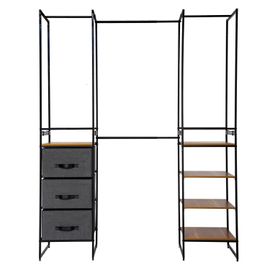 Penderie 6 Pièces Modulable - Noir Et Bois