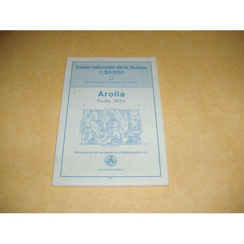 Carte Nationale De La Suisse Secteur D' Arolla Feuille 283 S Ech Du 1/50 000