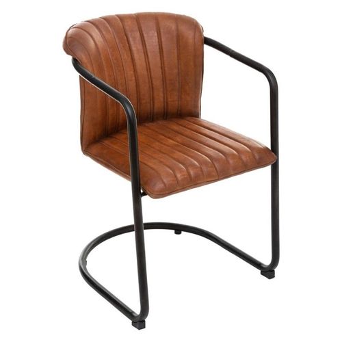 Fauteuil Cuir Véritable Kavi Naturel Atmosphera - Naturel