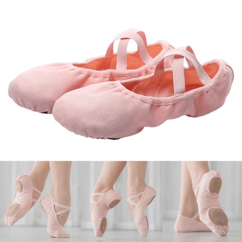 Toile Pointe Chaussures Pour Tout-petits Filles Et Dames Durable Ballet Yoga Chaussures De Danse Pour L'école Ou La Maison Rose_35
