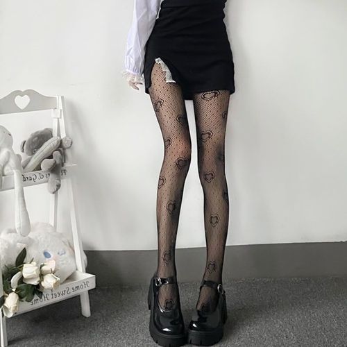 Collants Gothiques Lolita Pour Filles,Collants De Club À Imprimé Croisé,Maille Cosplay,Chaussettes Longues En Nylon Fin,Bas De Corps Sexy Pour Femmes,Collants Résille,Été