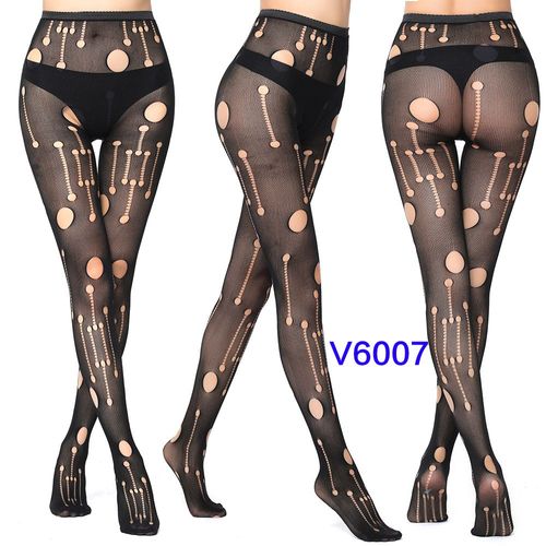 Collants Résille Gothiques Sexy Pour Femmes,Motif Creux Rose Étoiles,Bas En Filet En Maille,Collants Astronomiques Noirs,Lingerie Féminine Chaude,7.0