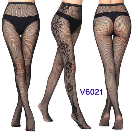 Collants Résille Gothiques Sexy Pour Femmes,Motif Creux Rose Étoiles,Bas En Filet En Maille,Collants Astronomiques Noirs,Lingerie Féminine Chaude,7.0