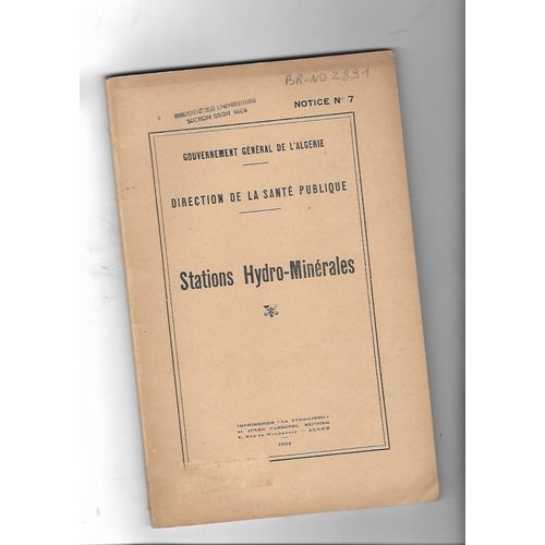 Gouvernement General De L Algerie Direction De La Sante Publique
