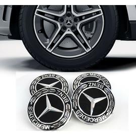 4 Pièces Cache Moyeux Compatible avec Mercedes Benz 75mm Cache de Roue  Centrale ABS Accessoires de