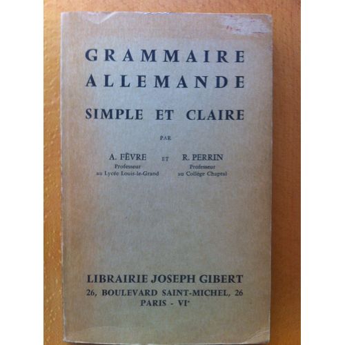 Grammaire Allemande Simple Et Claire