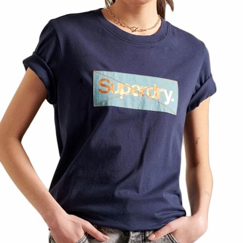 T Shirt Superdry Cl Platina Femme Bleu