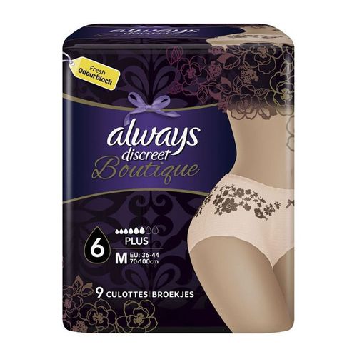 Always : Discreet Boutique - Sous-Vêtements Féminin Pour Incontinence 6 Plus Taille M - 9 Sous-Vêtements 