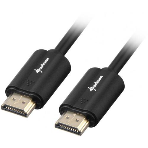Sharkoon - Câble HDMI avec Ethernet - HDMI mâle pour HDMI mâle - 1 m - blindé - noir - support 4K