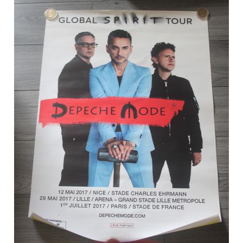 Rare Affiche 2017 Depeche Mode Global Spirit Tour / Seu Jorge Tribute To David Bowie 50x70cm