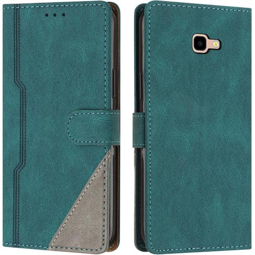 Coque Pour Samsung Galaxy J4 Plus 2018, Housse Etui Portefeuille Cuir Multifonction, Fermeture Magnétique À Clapet Fonction Support Flip Case Pour Samsung J4 Plus 2018 Vert