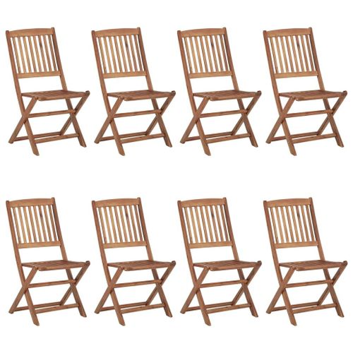Vidaxl Chaises Pliables D'extérieur 8 Pcs Bois D'acacia Solide