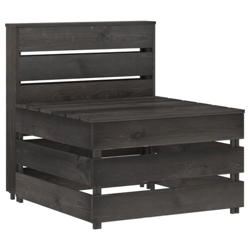 Vidaxl Canapé Central Palette De Jardin Gris Bois De Pin Imprégné