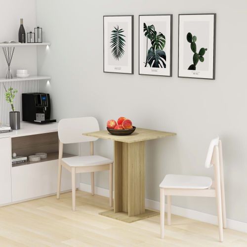 Vidaxl Table De Bistro Chêne Sonoma 60x60x75 Cm Aggloméré