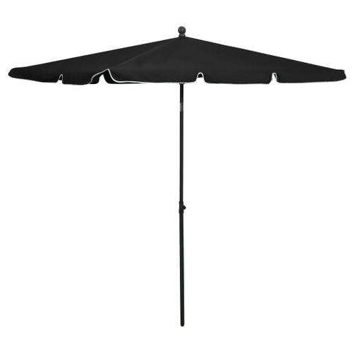 Vidaxl Parasol De Jardin Avec Mât 210x140 Cm Noir