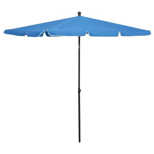 Vidaxl Parasol De Jardin Avec Mât 210x140 Cm Bleu Azuré