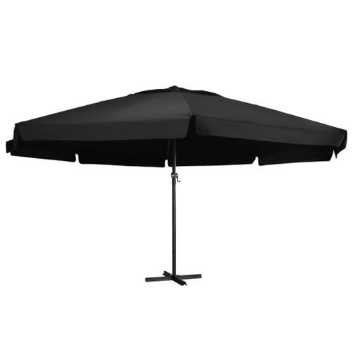 Vidaxl Parasol D'extérieur Et Mât En Aluminium 500 Cm Noir