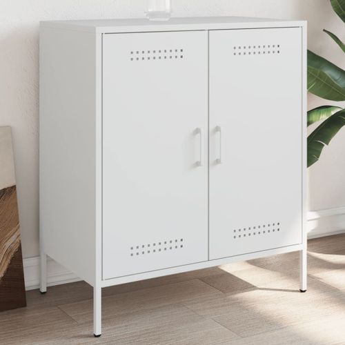 Vidaxl Buffet Blanc 68x39x79 Cm Acier