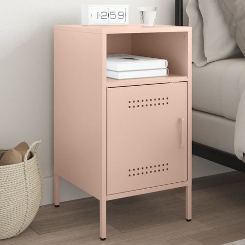 Vidaxl Table De Chevet Rose 36x39x68 Cm Acier Laminé À Froid