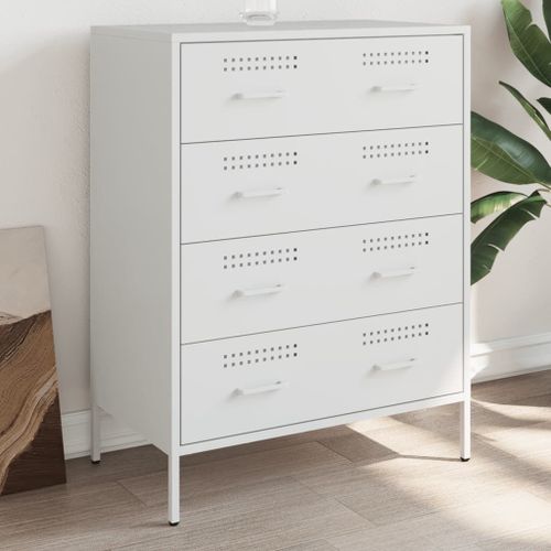 Vidaxl Buffet Blanc 68x39x89 Cm Acier