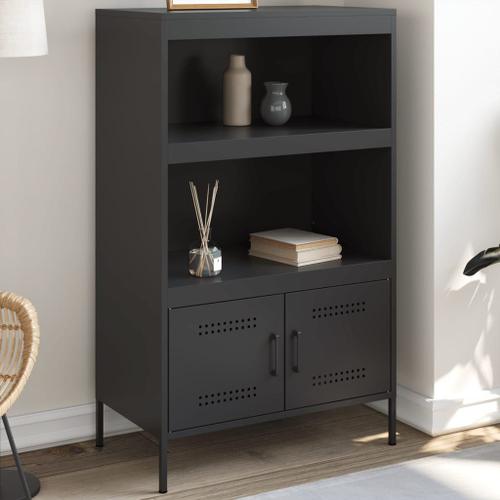 Vidaxl Buffet Haut Noir 68x39x113 Cm Acier