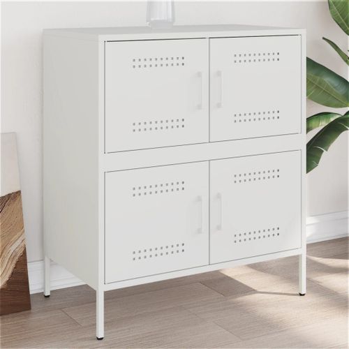 Vidaxl Buffet Blanc 68x39x79 Cm Acier