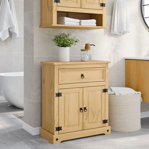 Vidaxl Armoire De Salle De Bain Corona 70x33x80 Cm Bois De Pin Massif