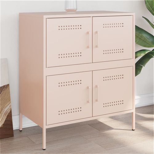 Vidaxl Buffet Rose 68x39x79 Cm Acier