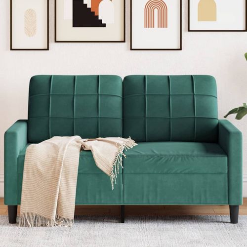 Vidaxl Canapé À 2 Places Vert Foncé 120 Cm Velours