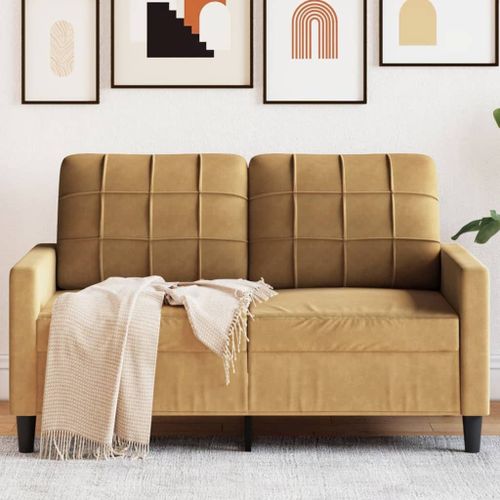 Vidaxl Canapé À 2 Places Marron 120 Cm Velours