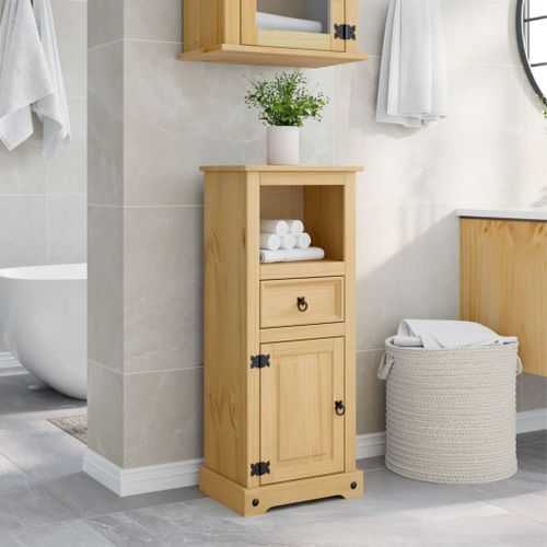 Vidaxl Armoire De Salle De Bain Corona 45x33x110 Cm Bois De Pin Massif