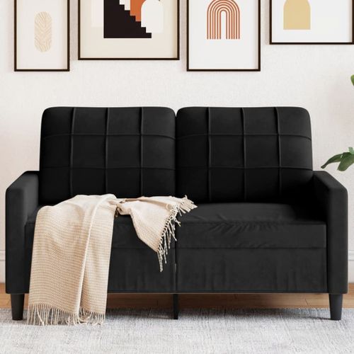 Vidaxl Canapé À 2 Places Noir 120 Cm Velours