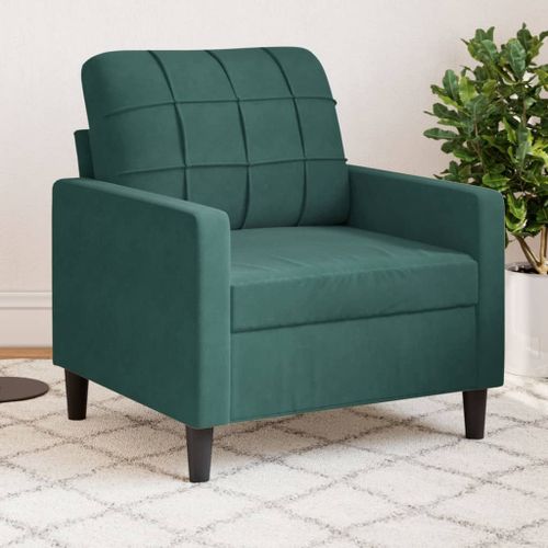 Vidaxl Fauteuil Vert Foncé 60 Cm Velours