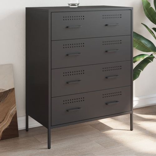 Vidaxl Buffet Noir 68x39x89 Cm Acier