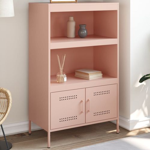 Vidaxl Buffet Haut Rose 68x39x113 Cm Acier