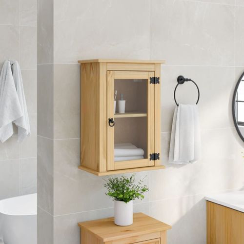 Vidaxl Armoire Murale De Salle De Bain Corona Bois De Pin Massif