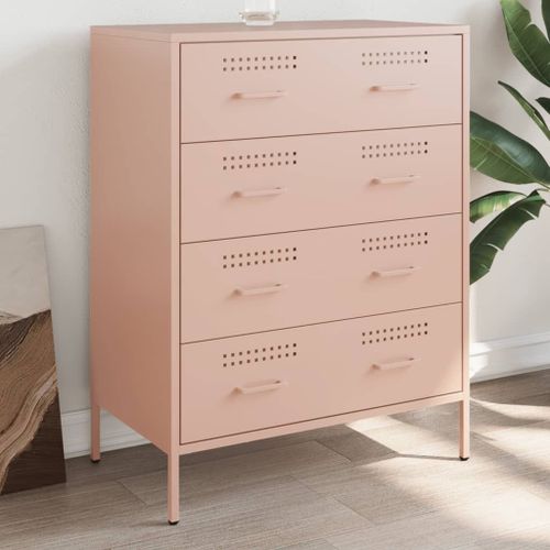 Vidaxl Buffet Rose 68x39x89 Cm Acier